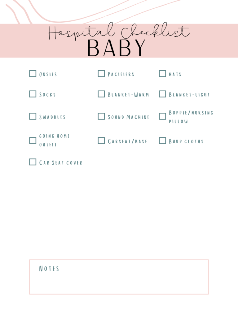 hospital bag checklist for baby