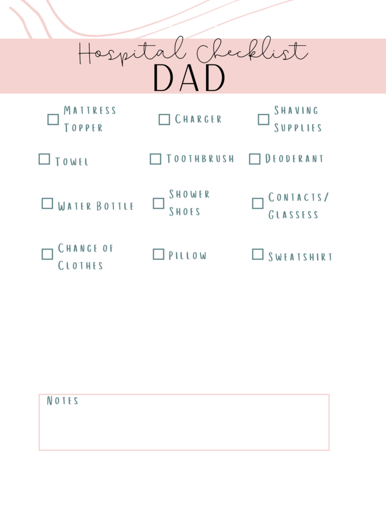 hospital bah checklist for dad